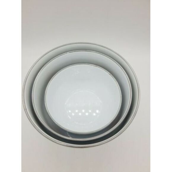 Set of 3 Retro Enamel Metal Nesting Bowls - Fruit Apples Checkered 🍎🍏 - Picture 8 of 9